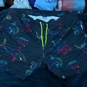 George Men's Swim Trunks with Neon Sea Life Print